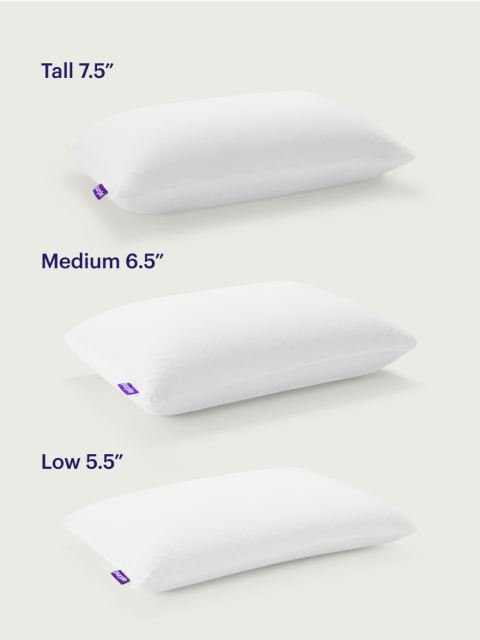 Purple Harmony Pillow Tall, Medium, and Low loft heights